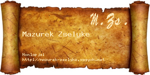 Mazurek Zselyke névjegykártya